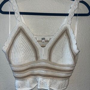 Knitted Cropped Halter Top